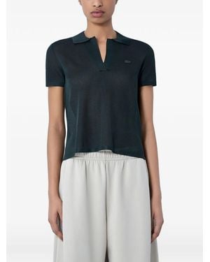 Lacoste Knit Open Placket T-Shirt - Blue
