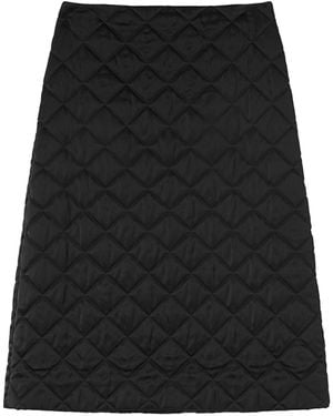 Jil Sander A-Line Quilted Midi Skirt - Black