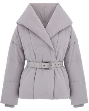Patrizia Pepe Hooded Puffer Jacket - Gray