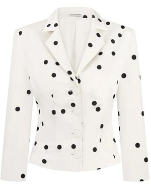 Anna October Giada Polka-Dot Blazer - White