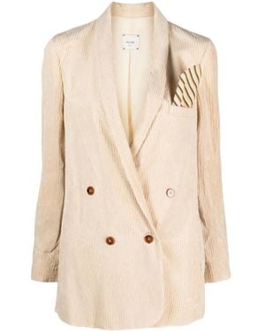 Alysi Double-Breasted Corduroy Blazer - Natural
