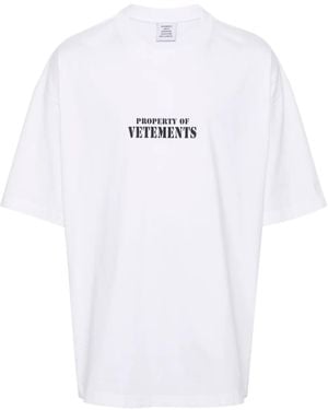 Vetements Logo-Print Cotton T-Shirt - White