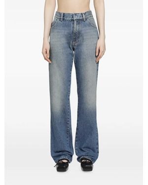 MM6 by Maison Margiela Washed-Effect Straight-Leg Jeans - Blue