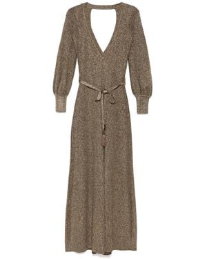 Tom Ford V-Neck Open-Back Maxi Dress - Natural