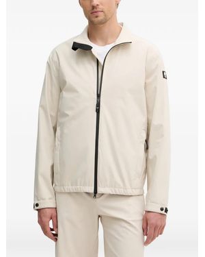 Guess Logo-Patch Zip-Up Windbreaker - Natural