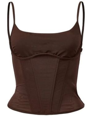 Viktoria & Woods Evocative Corset-Style Camisole Top - Brown