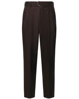 Giuliano Galiano Pantalon De Costume À Taille Ceinturée Et Design Plissé - Black