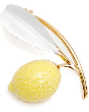 Andres Gallardo Broche Lemon En Émail - Métallisé