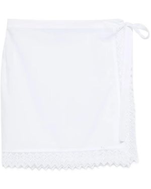 THE NINA STUDIO Lace-Detail Mini Skirt - White