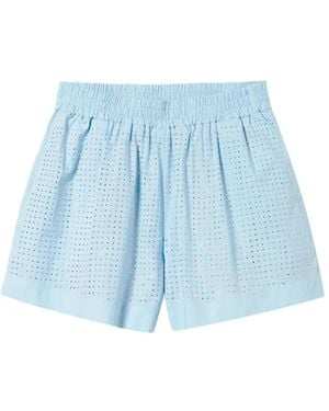 Twinset Crystal-Embellishment Shorts - Blue