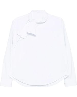 Xacus Pussy-Bow Long-Sleeve Shirt - White