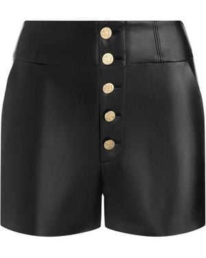 Alice + Olivia Baylor Faux Leather Shorts - Black