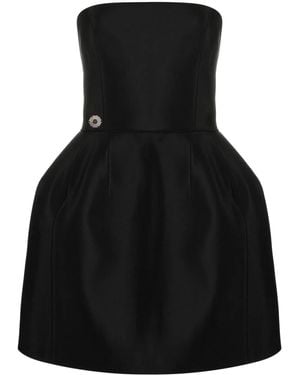Philipp Plein Strapless Silk Mini Dress - Black