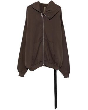 Rick Owens Mountain Asymmetric Zip-Up Hoodie - Brown