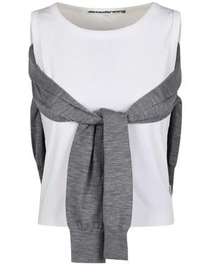 Alexander Wang Layered Tie-Detail Tank Top - Grey