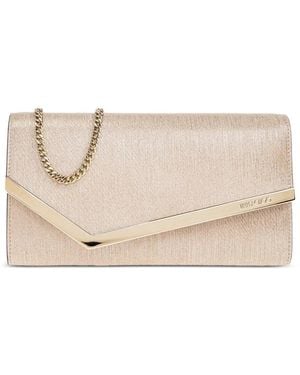 Jimmy Choo Metallic-Leather Clutch Bag - Natural