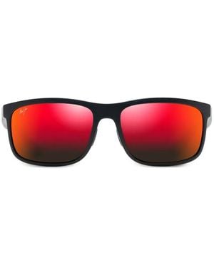 Maui Jim Huelo Rectangle-Frame Sunglasses - Red