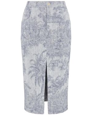 Lorena Antoniazzi Falda Con Estampado Floral - Gris