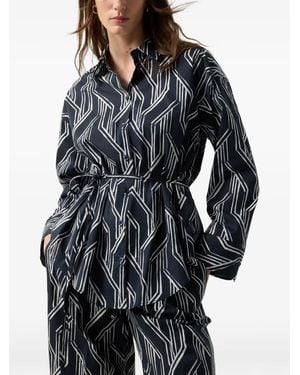 Bogner Ruth Graphic-Print Poplin Shirt - Black