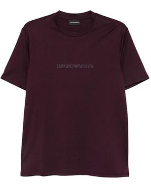 Emporio Armani Logo-Print T-Shirt - Purple
