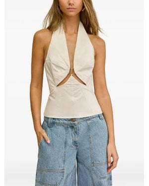 Cult Gaia Elorae Cut-Out Halterneck Top - Blue
