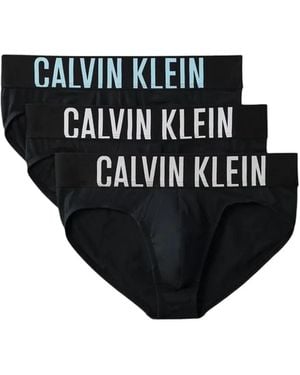 Calvin Klein Logo-Waistband Cotton Briefs (Set Of Three) - Black