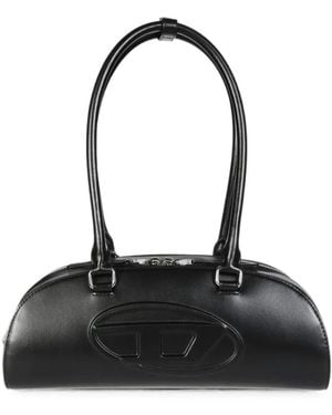 DIESEL Embossed-Logo Shoulder Bag - Black