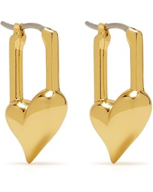 Jenny Bird Padlock Heart Drop Earrings - Metallic