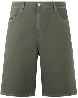 DIESEL Knee-Length Denim Shorts - Green