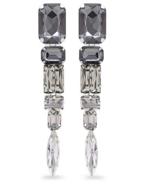 Area Pendientes Largos Con Cristales - Blanco