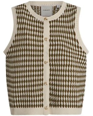 Varley Aura Geometric-Pattern Knit Vest - Natural