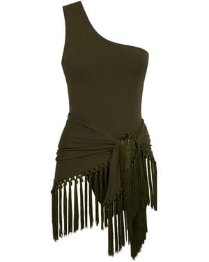‎Taller Marmo Costume Intero Monospalla Yacare - Verde