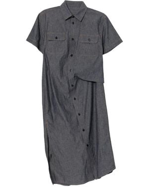 Sacai Denim Midi Dress - Grey
