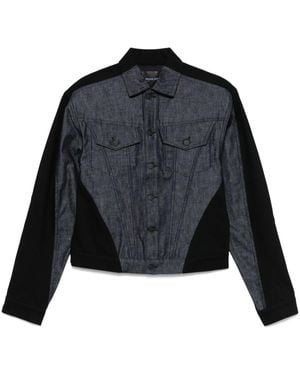 Mugler バイカラー デニムジャケット - ブラック