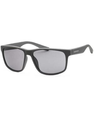 Calvin Klein Matte-Finish Rectangle-Frame Sunglasses - Gray