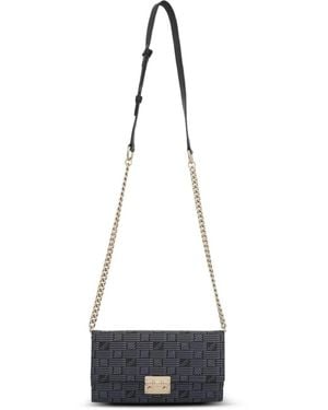 Moreau Gemusterte Clutch Mit Kettenriemen - Weiß