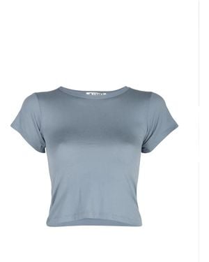 ÉTERNE Cropped Short-Sleeve T-Shirt - Blue