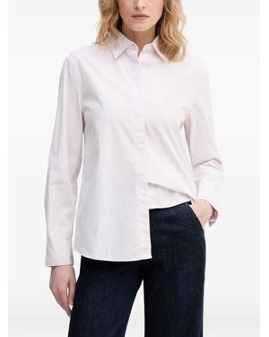 Benetton Vertical-Stripe Long-Sleeved Shirt - White