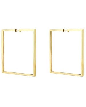 CADAR 18Kt Foundation Square Hoop Earrings - White