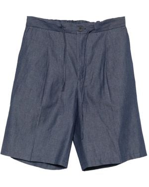 Hevò Pleated Drawstring Shorts - Blue
