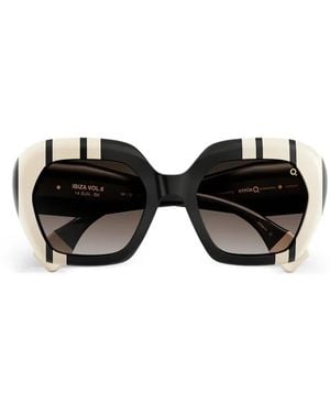 Etnia Barcelona Ibiza 14 Striped Sunglasses - Black