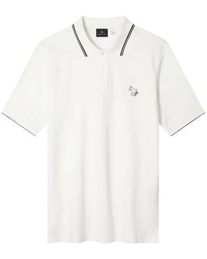 Mps Polo Con Logo Bordado - Blanco