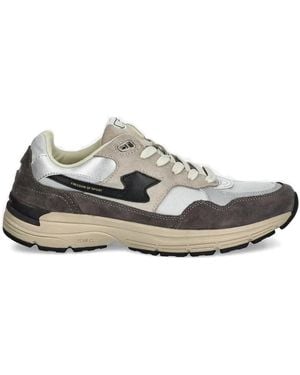Stepney Workers Club Amiel S-Strike Suede Lace-Up Sneakers - Gray
