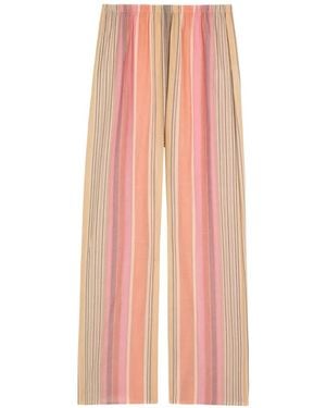 Faithfull the Brand Striped Palazzo Trousers - Pink