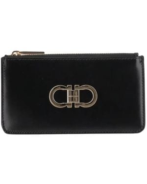 Ferragamo Gancini Zip-Around Wallet - Black