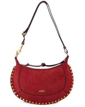 Isabel Marant Oskan Moon Studded Shoulder Bag - Red