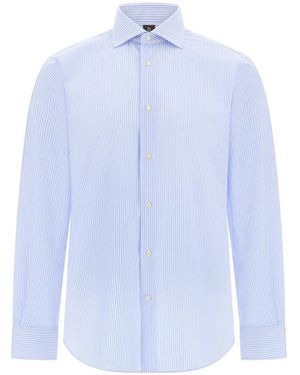 BOGGI Striped Cotton Shirt - Blue