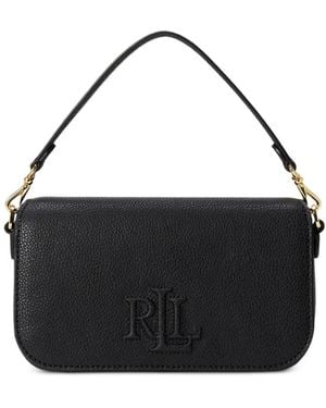 Ralph Lauren Embossed-Logo Shoulder Bag - Black