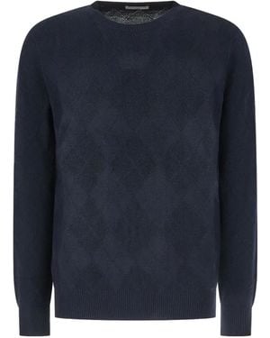 Ballantyne Argyle-Knit Wool Sweater - Blue