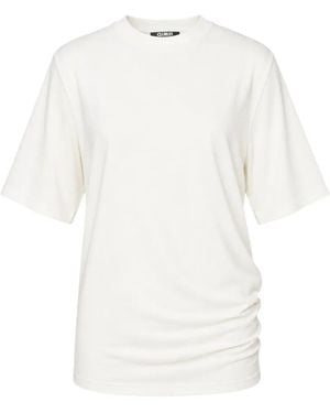Club21 Collection Willa Ruched Mock-Neck Top - White